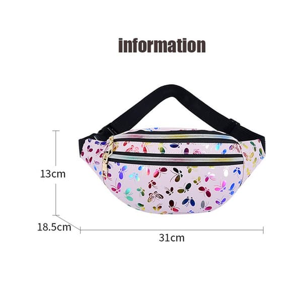 Tryckt midjeväska Fanny Pack Mobiltelefonväska gul
