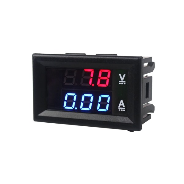 1 stk (rød og blå 10A) DC0-100V 10A LED DC dobbelt display