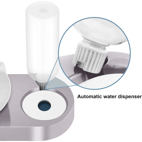 1 st lutande skål för katt- och hundmatare och vattenautomat för små