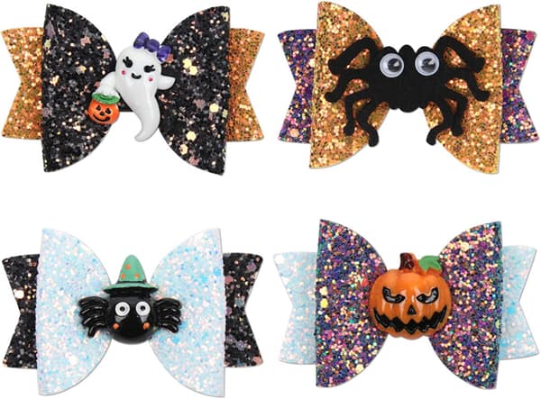 Halloween hårspænder til piger, Halloween-tilbehør flagermus græskar dødningehoved