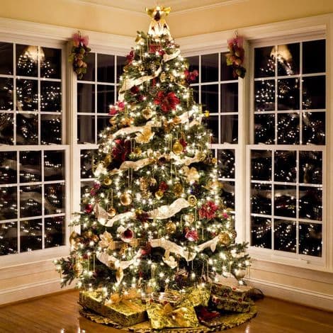 1 Glitter LED Christmas Tree Ribbon String Light for Christmas Tree Decoration - (Warm Light) Length: 1m