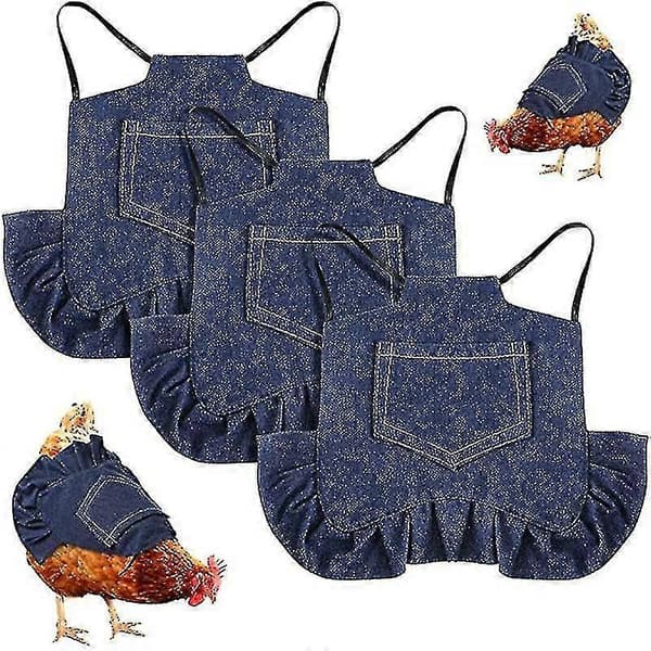 3-pack Justerbar Kycklingsadel Kycklingjacka Hönförkläde Med Elastisk Rem Fjäderfäskydd För Små, Medelstora Och Stora Hönor