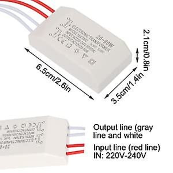 220V til AC 12V elektronisk transformator 20-60W spændingsomformer lavspændingslampe smart strømforsyningsstyreenhed