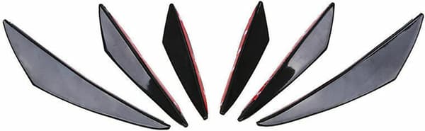 6 stk universelle karbonfiber PP bilspoilerfinner.