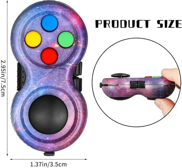2 stk Fidget Controller Pad, Bærbar Stressreduserende Spillpute Hånd Fidget Pad for å Slippe Stress og Angst
