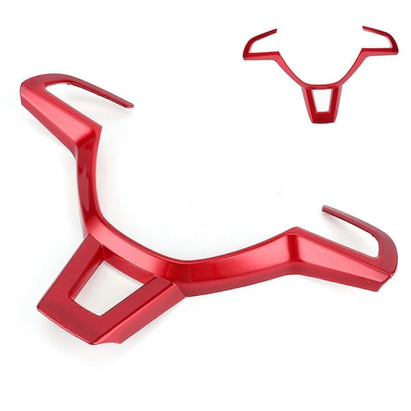 Steering Wheel Panel Protection Frame Trim Decor Fits Skoda Octavia 2016-2019 Red