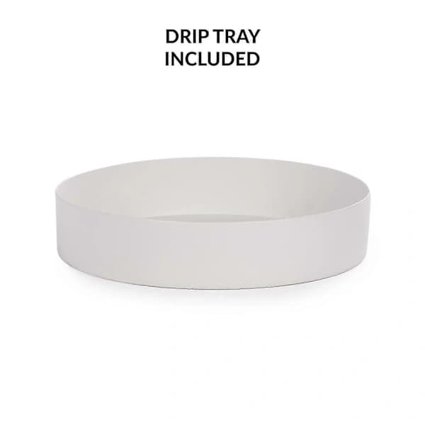 Modern White Metal Umbrella Stand with 4 Hooks & Removable Drip Tray