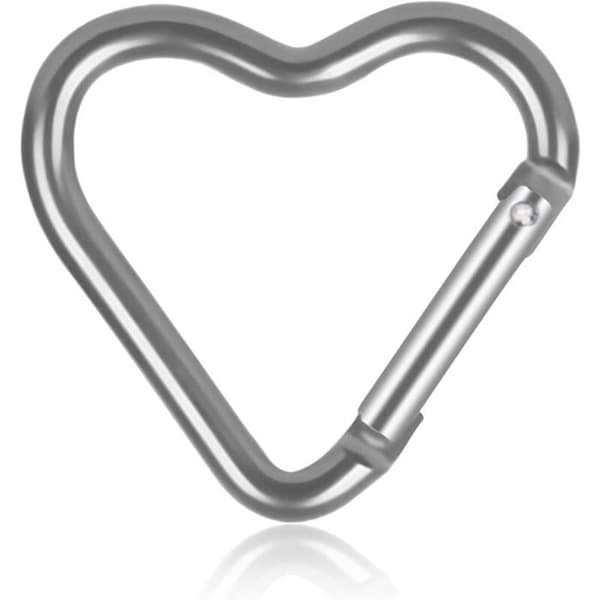 (40×44×3) Karbinhake, Hjärtformad Spänne i Aluminiumlegering, Säkerhetsklämma för Camping, Upphängningsspänne