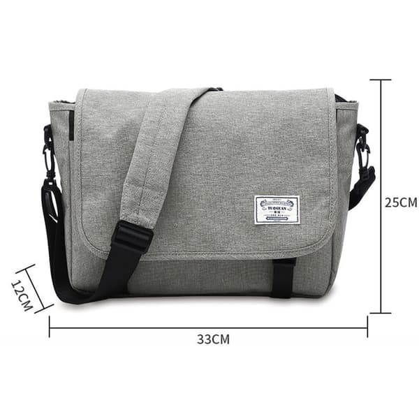 Axelväska Män Kvinnor Stor Laptop Messenger Bag Messenger Bag, grå
