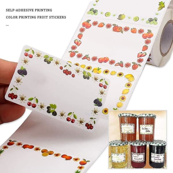 1 Roll/250 Pcs Food Labels Self-Adhesive Jam Jar Labels 5x3cm Container Labels
