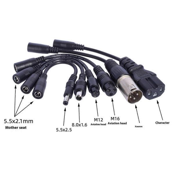 15 cm længde DC5.5x2.1mm hun til 5525/8016/C13/M16/12/XLR adapterkabel til solcelleenheder og LED-lysventilator til 8016 to 8016