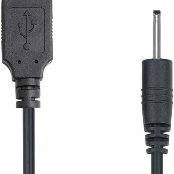 USB to DC 2.0mm Cable, Earbud USB DC Charging Adapter, USB 2.0 Two-Pack