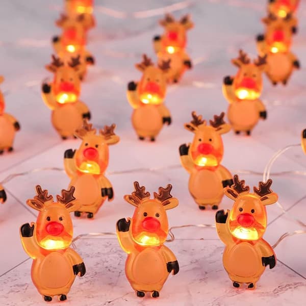 Julerensdyr lyskæde, batteridrevet, 20 LED-lys, KLB