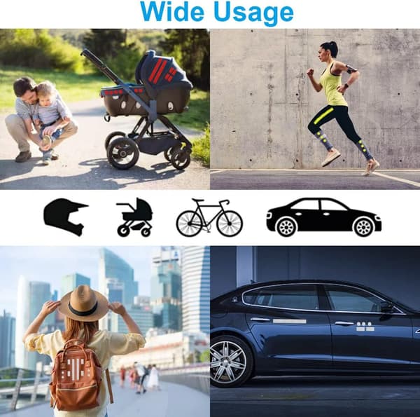 Reflective strips with anti-wear, retroreflective stickers