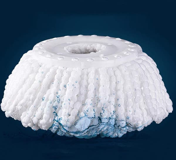 3 hvite Spin Mop Erstatningshode, Mikrofiber Mopp Bomullshode,