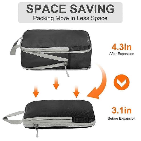 Compression Packing Cubes, 4-pack Ultralight Packing Cubes for Carry-on, Travel Packing for Suitcase Organizer Bag