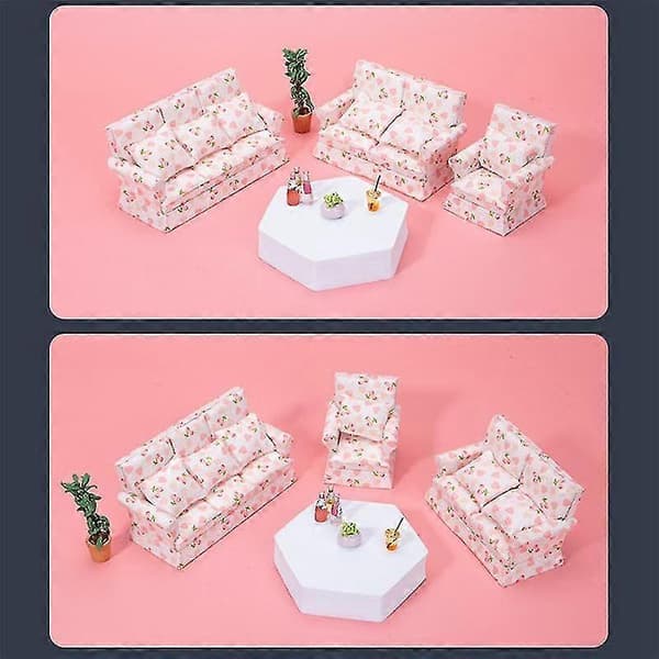 1:12 Skala Miniature Dukkehus Møbler Stofsofa Dobbeltsofa Møbler Stueindretning