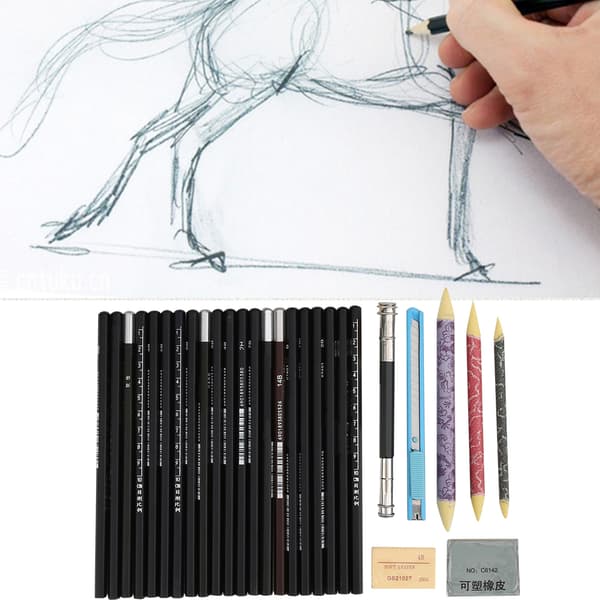 29st Sketch Pen Tool Kit Beginner Artist Drawing Pen Roll Case Art Supplies Sunset Tree