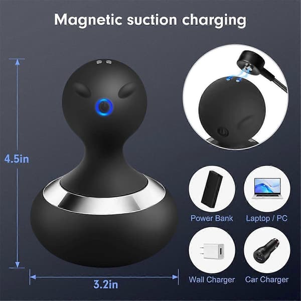Cordless Electric Massager, 10 Modes Powerful Vibration Pear-shaped Vibrator, Rechargeable Handheld Neck Massager
