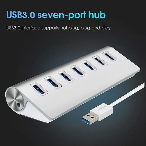 Dockingstation Multifunktionel Højhastighedsoverførsel Plug Play 7 i 1 USB3.0 B Han A Hun Mini Kabel Hub Adapter til Bærbar
