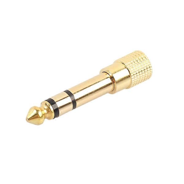 6.35 Han til 3.5 Hun Stereo Adapter Terminaler Lydstik Hovedtelefonadapter