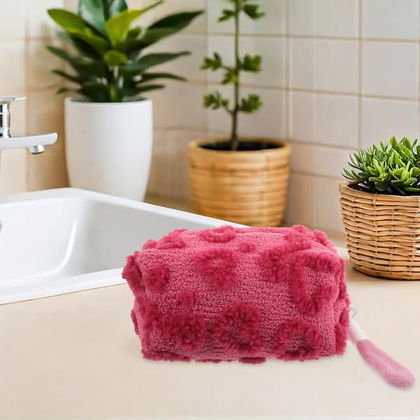 Fluffy hjerte kosmetikkveske stor reise sminkeveske