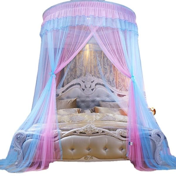 Princess Round Hanging Mosquito Net - Round Lace Mosquito Net - Pink/Blue