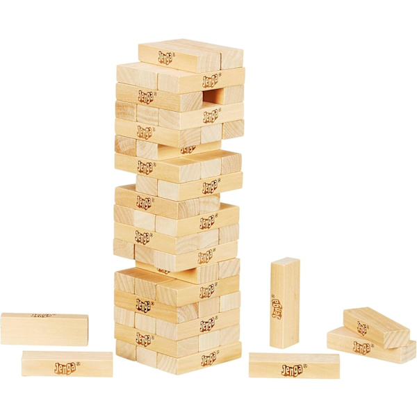 Klassisk Jenga spil med træklodser til stabling af sjov [JUN]