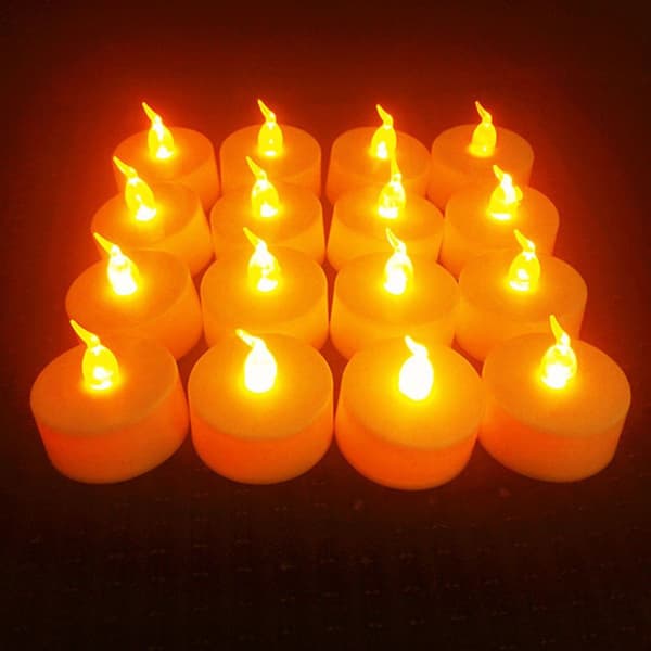24 stk LED-lys Varmhvit Lampe Flammefritt Lys KLB
