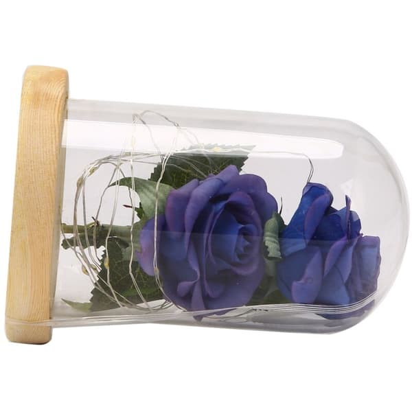 Led Rose Battery Powered Flower String Light Desk Lamp Romantic Valentine's Day Christmas Gift Decoration Blue