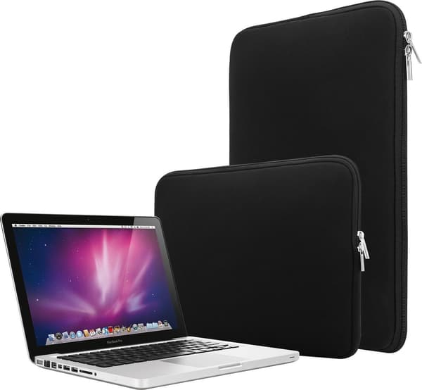 Laptopfodral Dobbelt Lynlås - Blød Berøring - Laptop Taske - 15.6 tommer