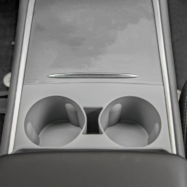 Kopholder til Tesla Model Y/3, Centerkonsol Indsatsbakke Organizer Grå Grå Grey