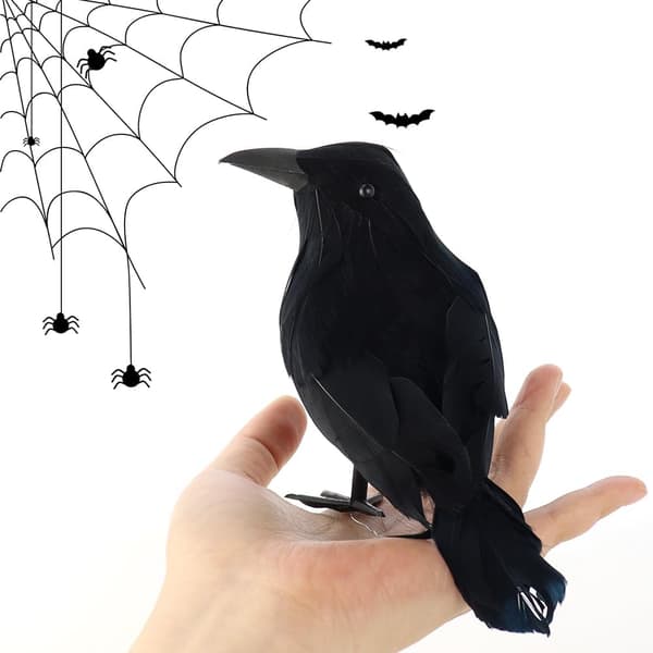 Halloween-koriste, mustat varikset, 3 kappaletta