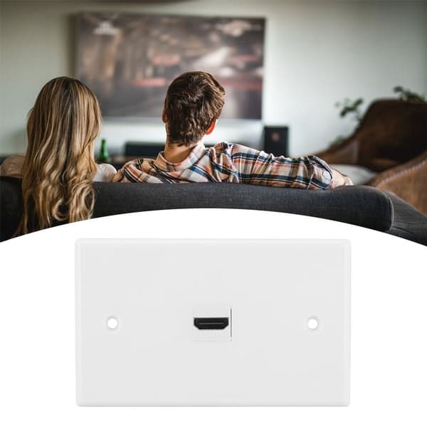 Hvit HDMI-video- og lydadapter med veggplate for KLB