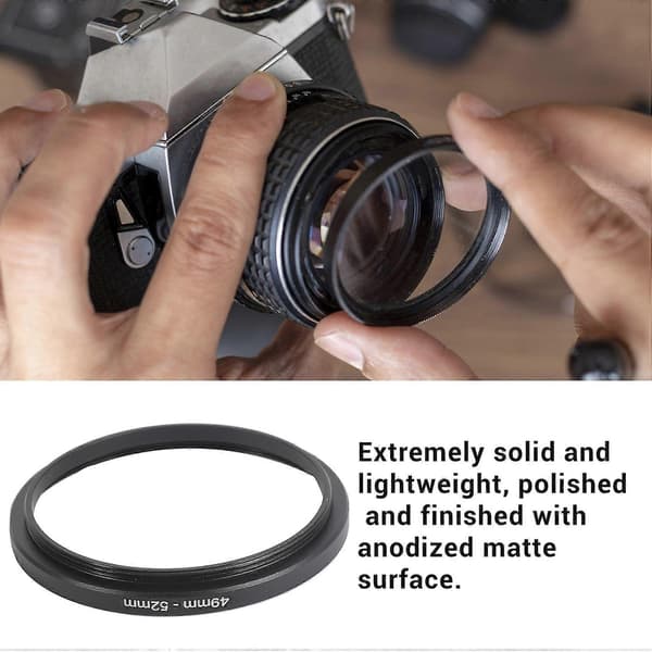 8 dele Step-Up Adapterring Sæt, Inkluderer 49-52mm, 52-55mm, 55-58mm, 58-62mm, 62-67mm, 67-72mm, 72