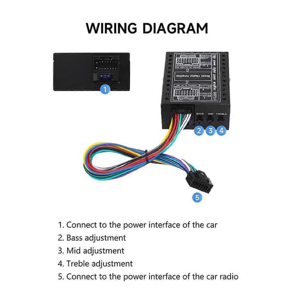 Bilforstærker DC 12V Hi-Fi Booster Audio Stereo Digitale Lydprocessorer 4x60W til Android tabsfri