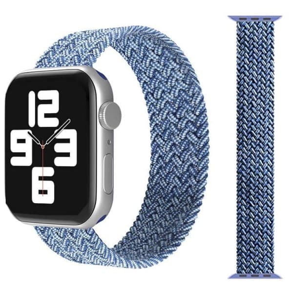 Apple Watch Compatible BAND Elastic BLUE METALLIC 42/44/45 mm Blue -