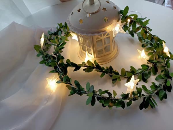 Rose Red Rattan String LED Foam Small White Flowers Rattan String Wedding Indoor Balcony Decorative Lamp Bee + Leaf Vine 6m 40LED (usb) Bee + Leaf Vine 6m 40LED (usb)