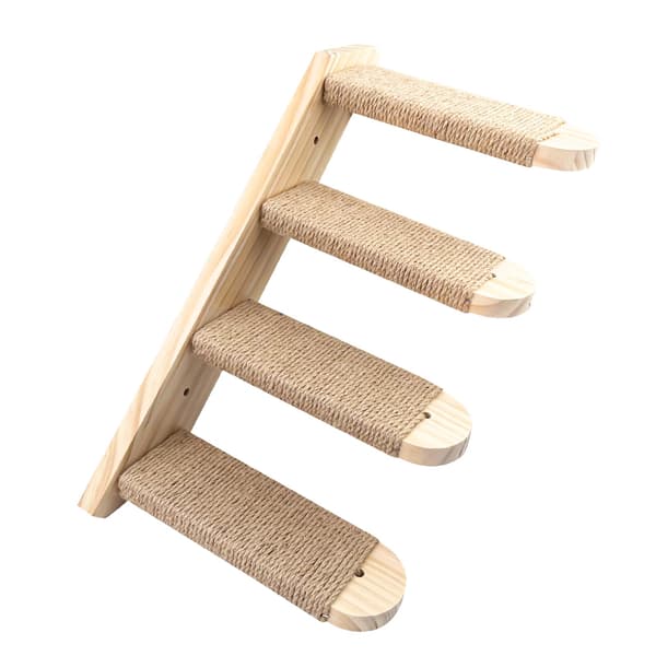 Cat Steps, Ladder with Jute Rope, Wall Shelves, Climbing Wall, Wall Climbing Frame (Supports 20 kg)