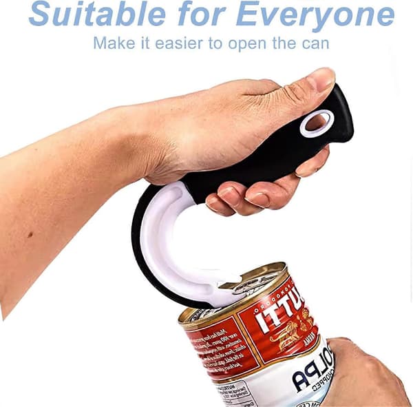 Ring Pull Can Opener, Easy Can Openers - Protects Nails & Comfortable for Seniors with Joint Pain or Arthritis