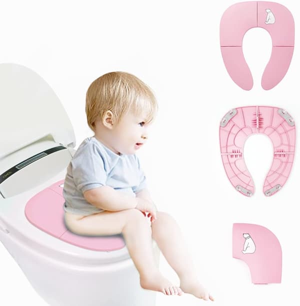 Vauvan WC-istuin - Pinkki, Kannettava Matka-WC-istuin, Vauvan WC