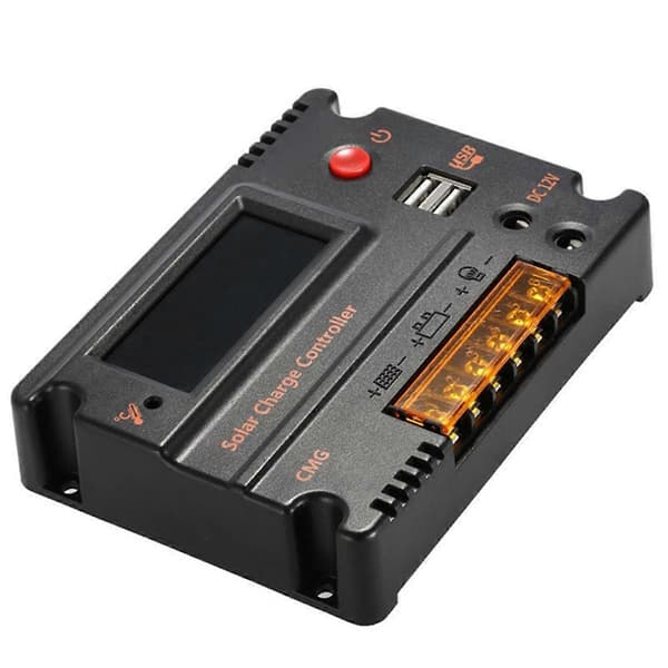 10A Solarladeregulator 12V/24V Solpanel Batteriregulator Automatisk Skifter SolarController Temperaturkompensation