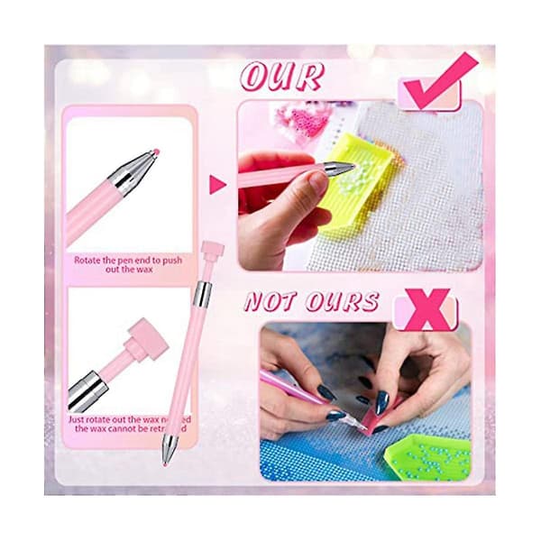 2 Pieces Pen with 40 Replacement Wax Glue for Diamond Art Accessories