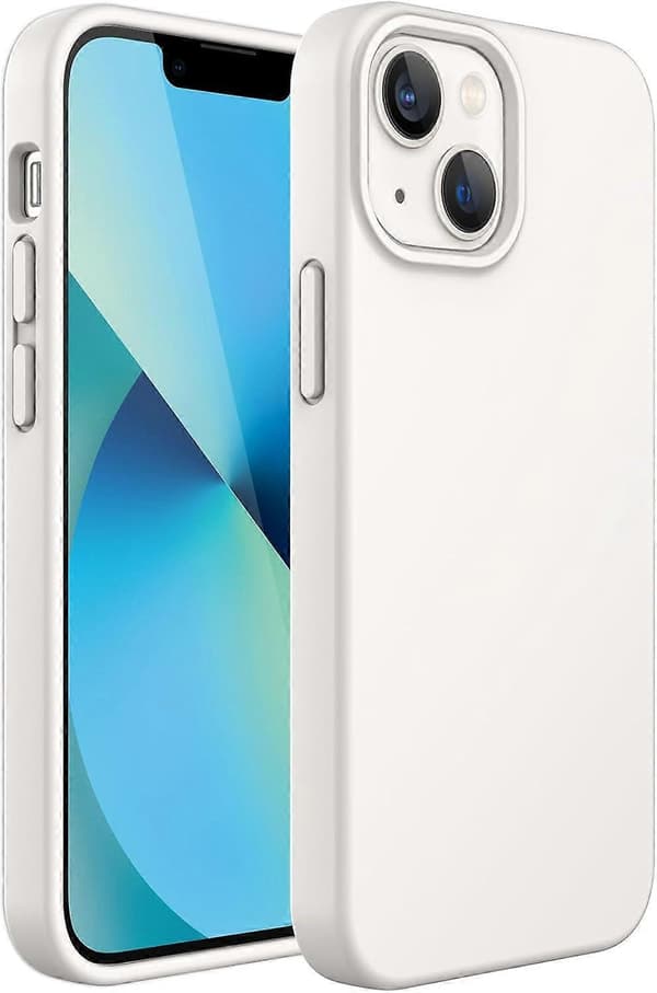 Silikonskal Kompatibelt med iPhone 13 6,1 tum, Silkeslent Fullkroppsskydd, Stötsäkert Skal med Mikrofiberfoder (Stjärnljus)