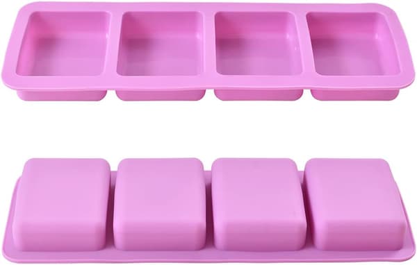 Sæt med 2 Firkantede 3D Silikone Bageforme til Bagning af Kager, Mousse