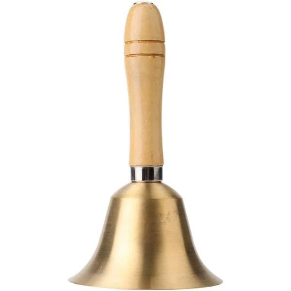 Handbell - Brass Handbell with Solid Wood Handle, Very Loud Handbell