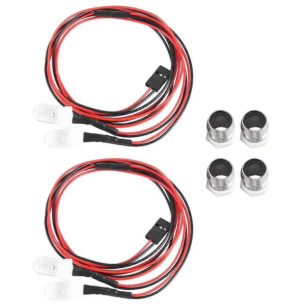 RC Billys 3-9V Lys Sæt Forlygte Hovedlys Lamper til 1/5 1/8 1/10 1/12 1/14 RC Modelbil Lastbil LED, 2 Hvide 8mm