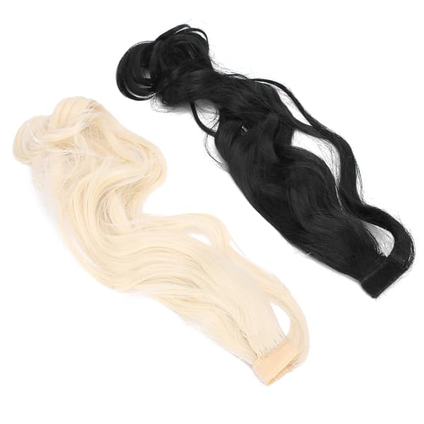 2 Pcs Ponytail Wig Extensions with Velcro, Curly Ponytail Wig for Women