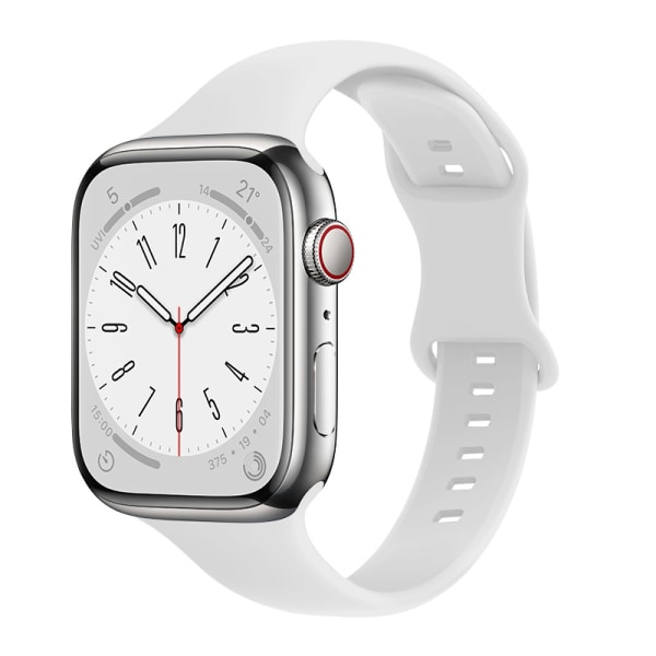 iWatch 8/Ultra/7/6/SE -hihnan 8-soljen silikoninen hihna valkoinen 38/40/41mm