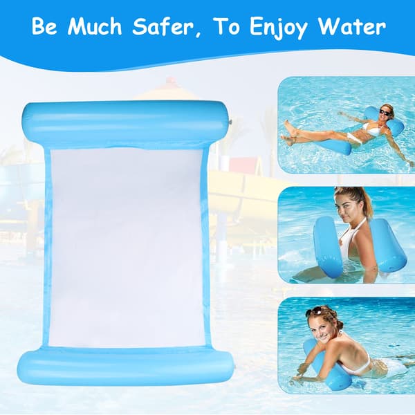 Inflatable bath bed, water hammock 4-in-1 deck chair pool blue